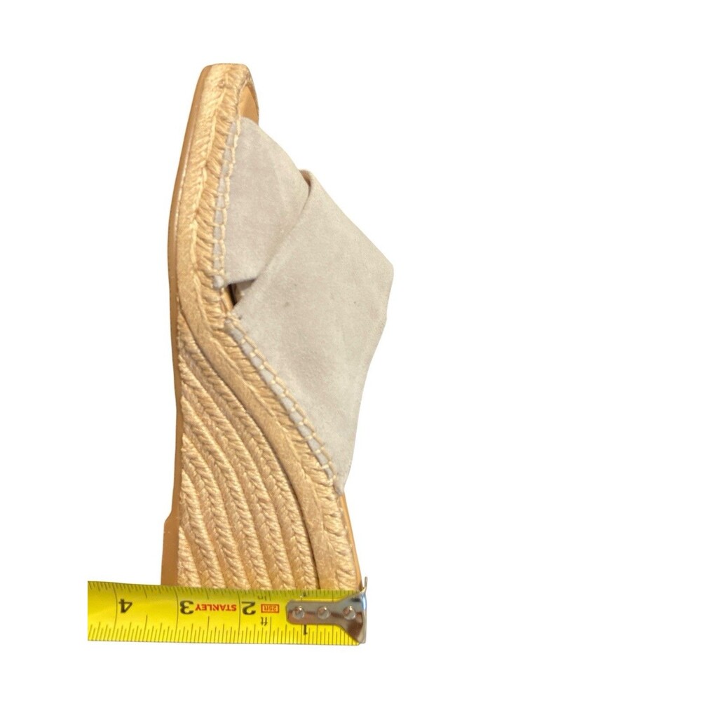 Splendid Britt Size 9M Beige Suede Leather‎ Espadrille Wedge Sandals Slide - Picture 8 of 11